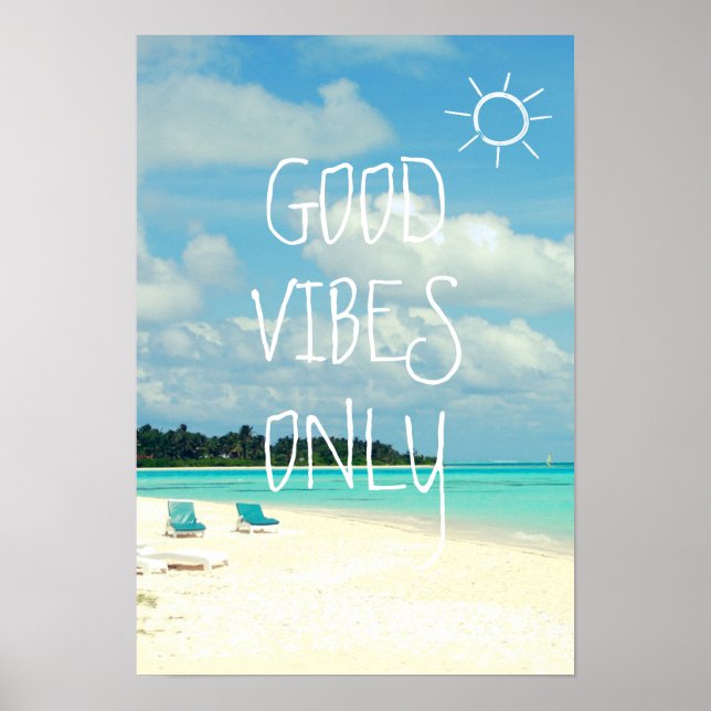 GOOD VIBES ONLY Tropical Typography Poster (Front)