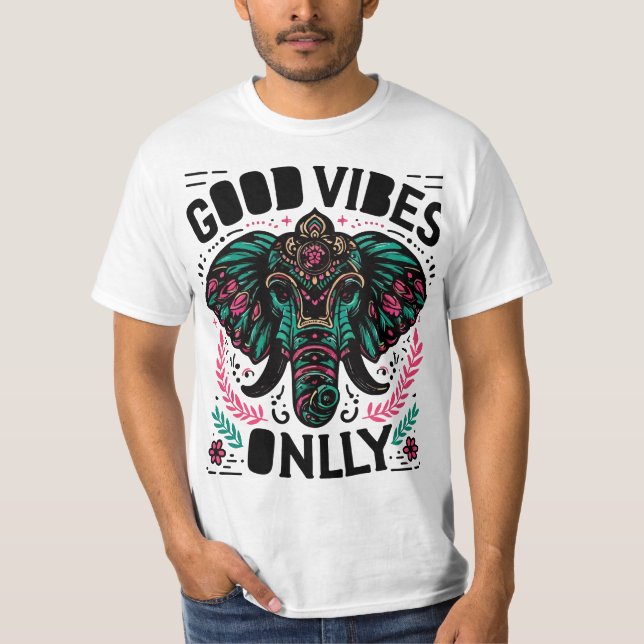 #Good vibes only, Typography T-Shirt (Front)