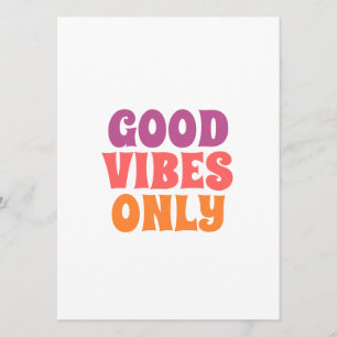 Good Vibes Only Typography Wall Art Menu