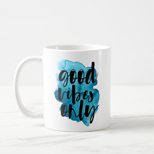 Good Vibes Only Watercolor Mug (Left)