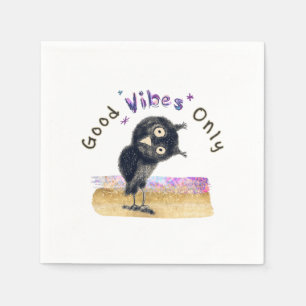 Good Vibes Only with Curious Owl Napkin