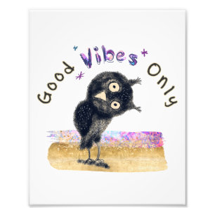 Good Vibes Only with Curious Owl Photo Print