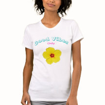 Good Vibes Only Yellow Hibiscus Art