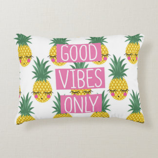 Good Vibes Pineapples Summer Pattern Decorative Cushion