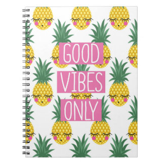 Good Vibes Pineapples Summer Pattern Notebook