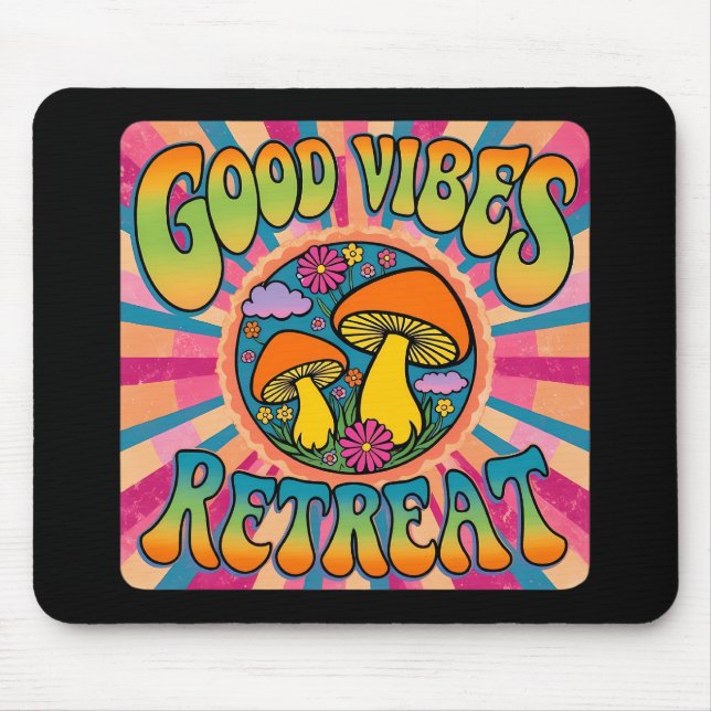 Good vibes retreat mushroom mouse pad (Front)