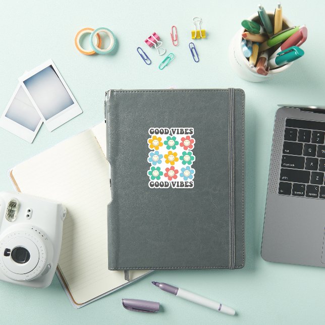 Good Vibes Retro Colourful Daisy Flowers (iPad Cover)