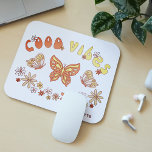 Good Vibes Retro Hippie Flower Butterfly Name Mouse Pad<br><div class="desc">Good Vibes Retro Hippie Flower Butterfly Custom Name Mouse Pads features the text "good vibes" in a modern script typography accented with butterflies and retro flowers and personalized with your custom name at the base. Perfect gift for for Christmas, birthday, college, best friends and more. Designed by ©Evco Studio www.zazzle.com/store/evcostudio...</div>