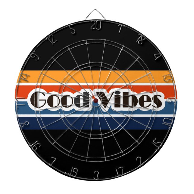 Good Vibes Retro Style Dartboard (Front)