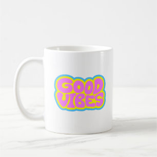 Good Vibes Retro Typography Coffee Mug