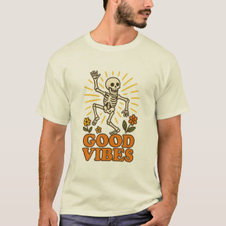 “Good Vibes” Skeleton T-Shirt – Retro Funny Dance 