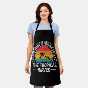 Good Vibes Summer Tropical Waves Apron