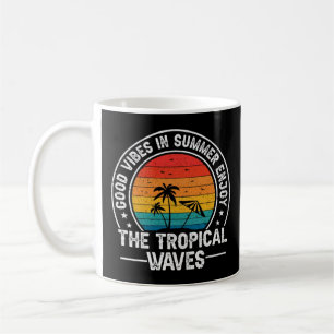 Good Vibes Summer Tropical Waves Coffee Mug