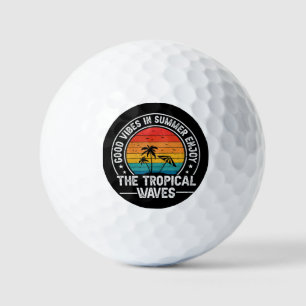 Good Vibes Summer Tropical Waves Golf Balls