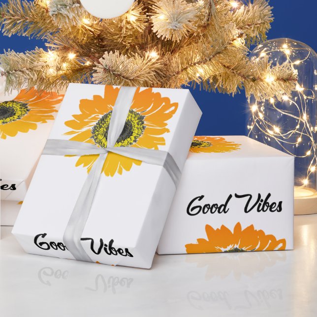 Good Vibes Sunflower     Wrapping Paper (Holidays)