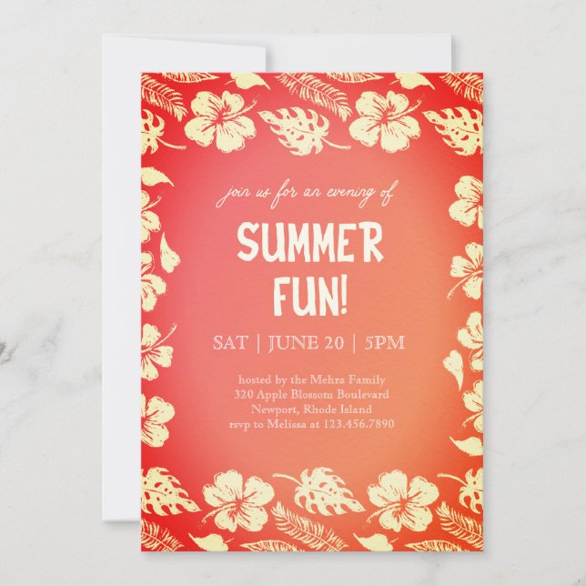 Good Vibes & Sunshine Summer Party Invitation (Front)