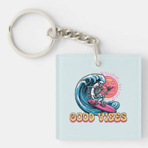 Good Vibes - Surfing - Summer Vibes Key Ring
