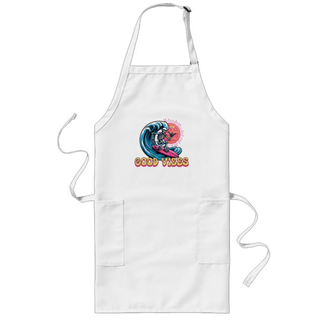 Good Vibes - Surfing - Summer Vibes Long Apron (Front)