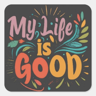 Good Vibes Tee Square Sticker