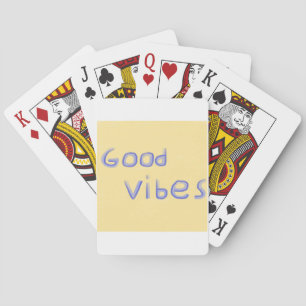 good vibes text art playing cards
