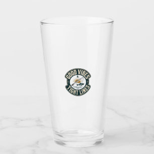 Good Vibes Tight Lines Funny Fishing Outdoor Desig Glass