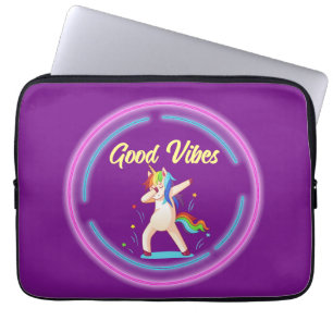 Good Vibes Unicorn Laptop Sleeve