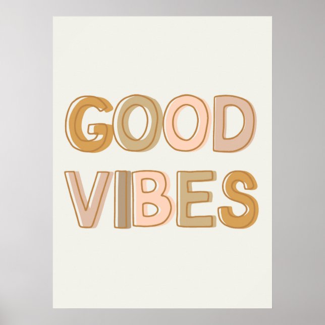 Good Vibes wall art poster for dorm, nursery (Front)