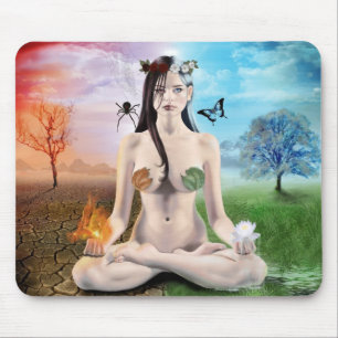 Good vs Evil- Goth Goddess Mouse Pad