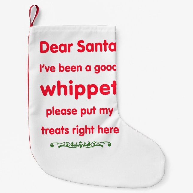 good  whippet small christmas stocking (Front)