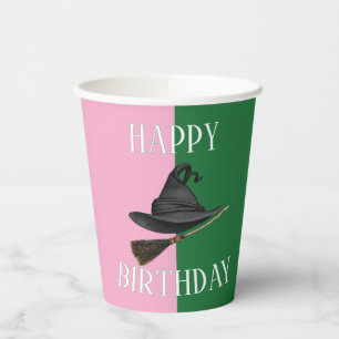 Good Witch Bad Witch Birthday - Pink & Green Party Paper Cups