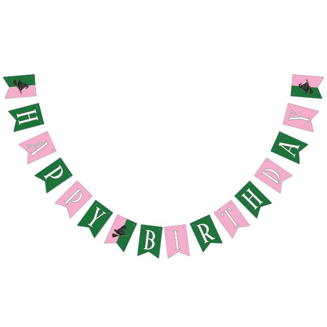 Good Witch Bad Witch - Pink and Green Birthday Bunting (All)