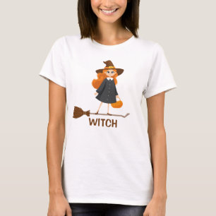 Good Witch Cute Halloween Broom Cartoon Funny T-Shirt
