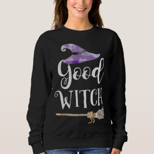 Good Witch Cute Hat Broomstick Halloween Tee