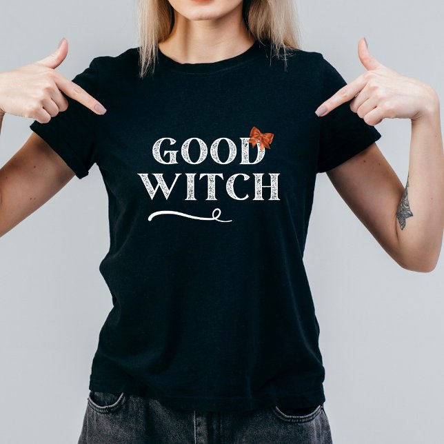 Good Witch - cute orange bow black T-Shirt (Creator Uploaded)