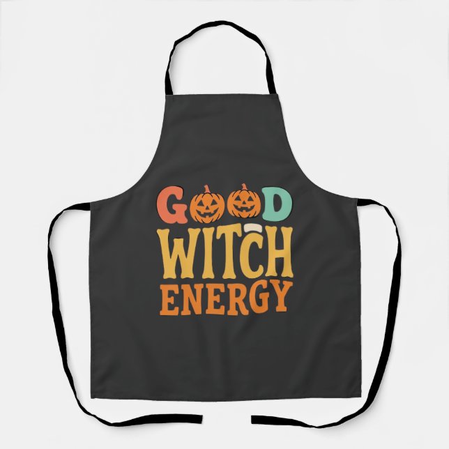 Good Witch Energy Halloween Pumpkin Design_1 Apron (Front)