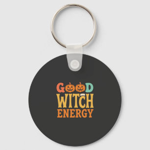 Good Witch Energy Halloween Pumpkin Design_1 Key Ring