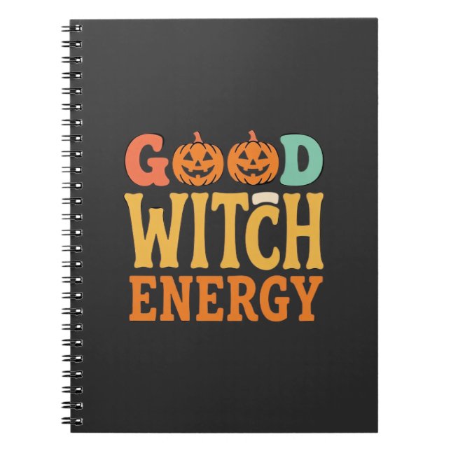 Good Witch Energy Halloween Pumpkin Design_1 Notebook (Front)