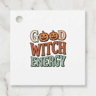 Good Witch Energy Vintage Halloween Vector Design_ Favour Tags