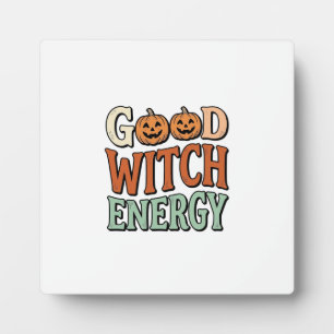 Good Witch Energy Vintage Halloween Vector Design_ Plaque