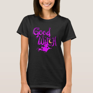 Good Witch Halloween Witch Flying On Broom Stick T-Shirt