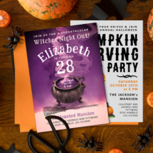 Good Witches Night Out Chic Potion Cauldron Party Invitation