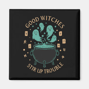 Good Witches Stir Up Trouble Halloween Cauldron Gh Magnet