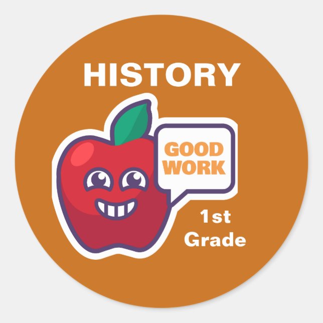 Good Work! Student History Award Sticker Customise (Front)