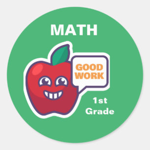 Good Work! Student Math Award Sticker Customise
