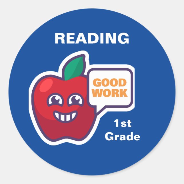 Good Work! Student Reading Award Sticker Customise (Front)