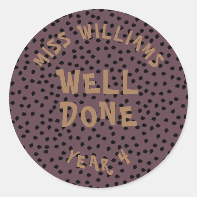 Good Work Teacher Encouragement  Star Sticker (Front)