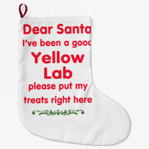 good  yellow Lab Large Christmas Stocking