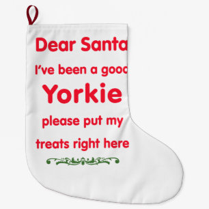 good yorkie large christmas stocking