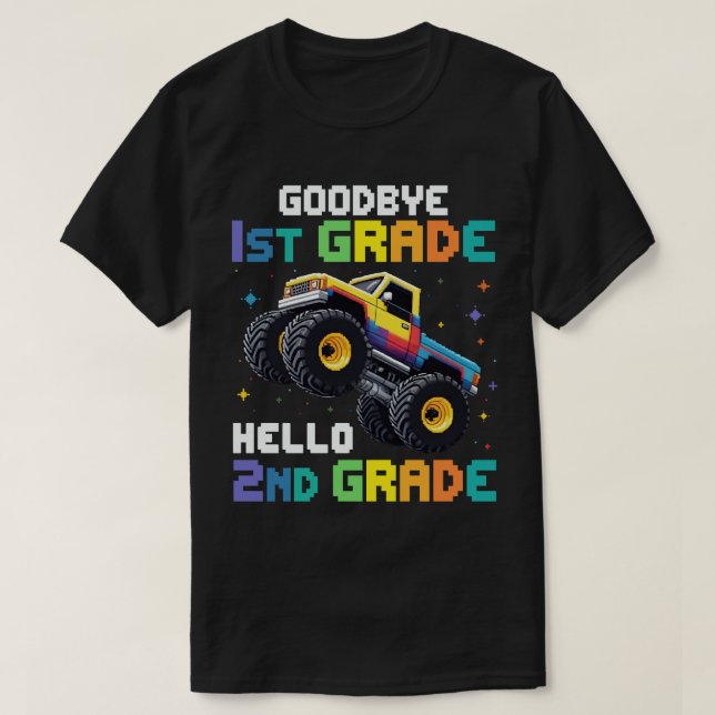 Goodbye 1st Grade Graduation Monster Truck  T-Shirt (Design Front)