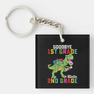 Goodbye 1st Grade Hello 2nd Grade T Rex Dinosaur Key Ring